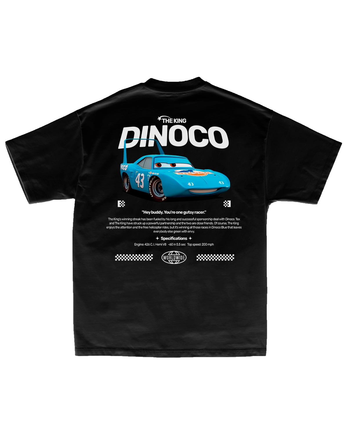 Tee Cars Story – The King Dinoco