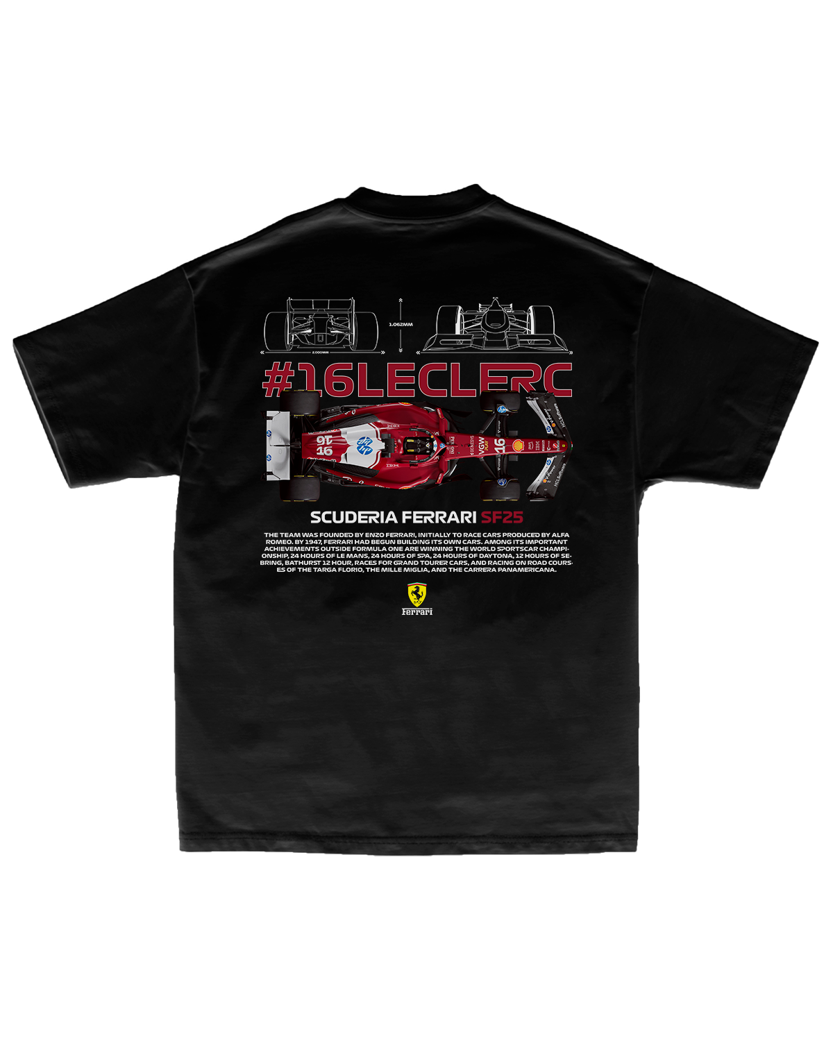 Tee Ferrari F1 Charles Leclerc SF25 Blueprint