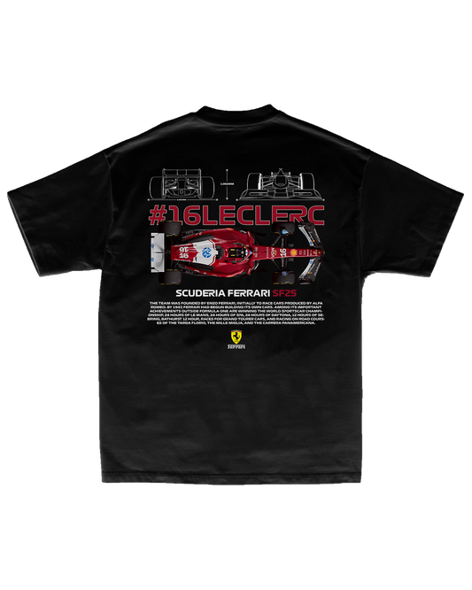 Tee Ferrari F1 Charles Leclerc SF25 Blueprint
