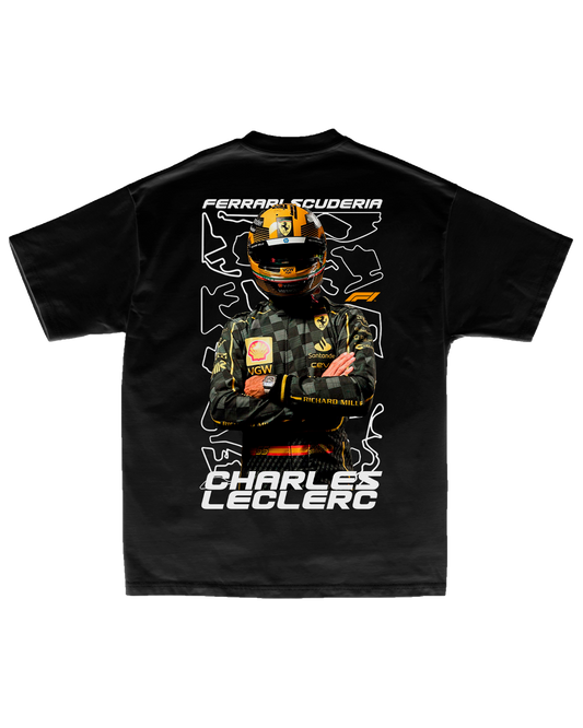 Tee Ferrari F1 Charles Leclerc Stealth Edition