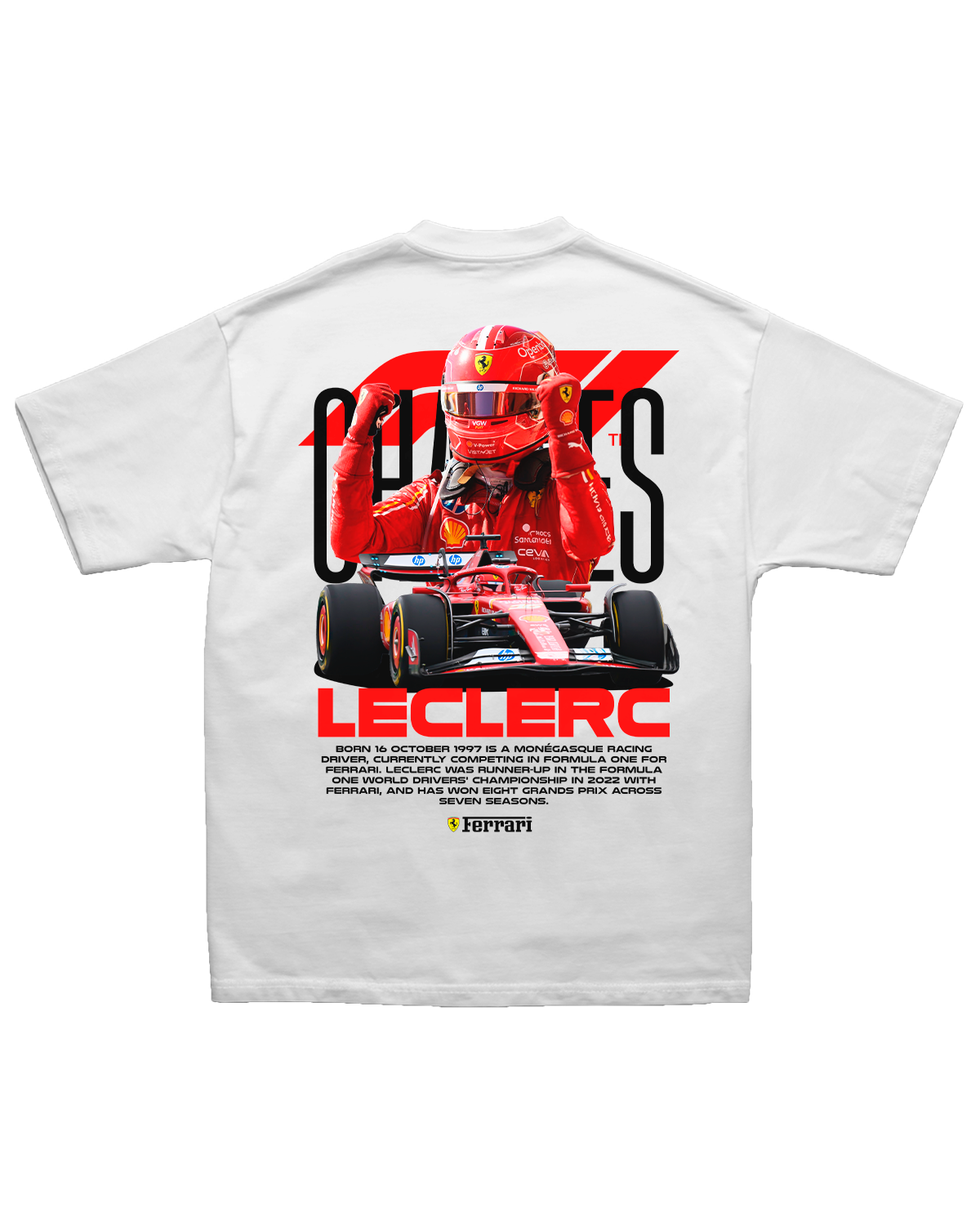 Tee Ferrari F1 Charles Leclerc Victory Edition