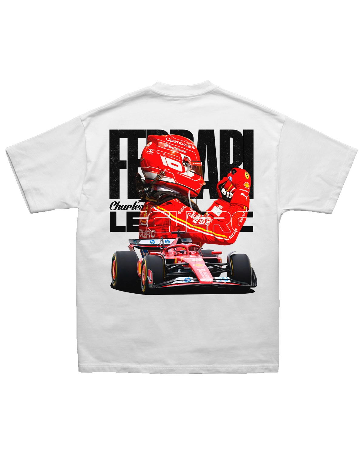 Tee Ferrari F1 Charles Leclerc Victory Pose