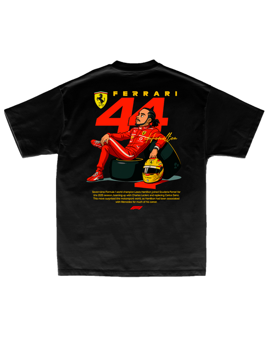 Tee Ferrari F1 Lewis Hamilton Cartoon Edition