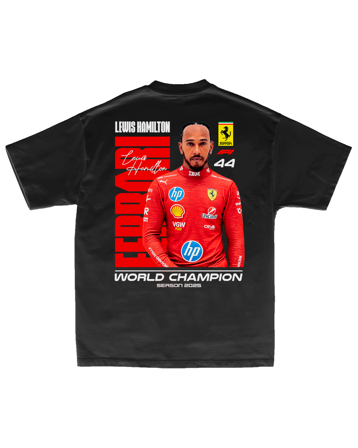 Tee Ferrari F1 Lewis Hamilton World Champion 2025