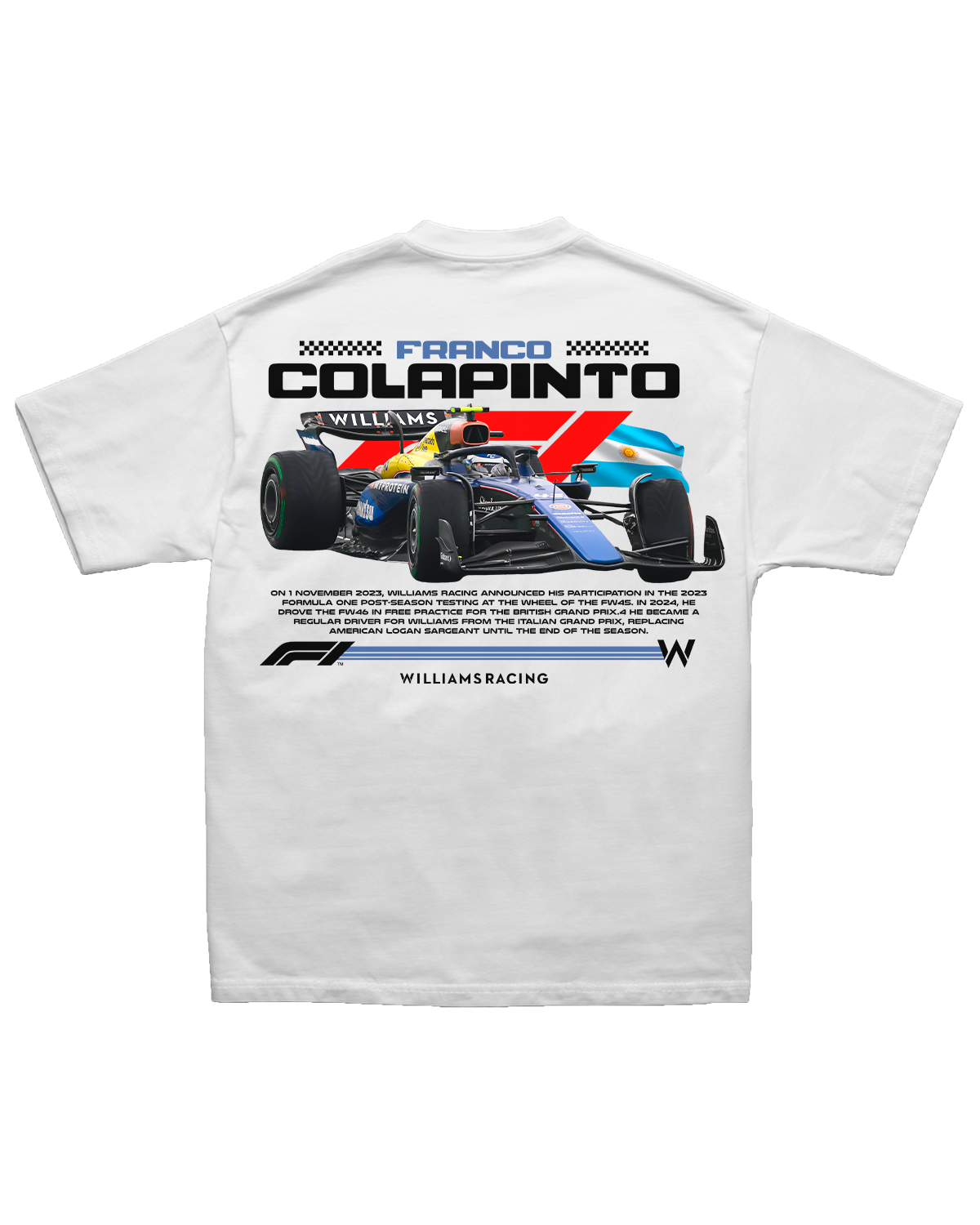 Tee Williams F1 Franco Colapinto