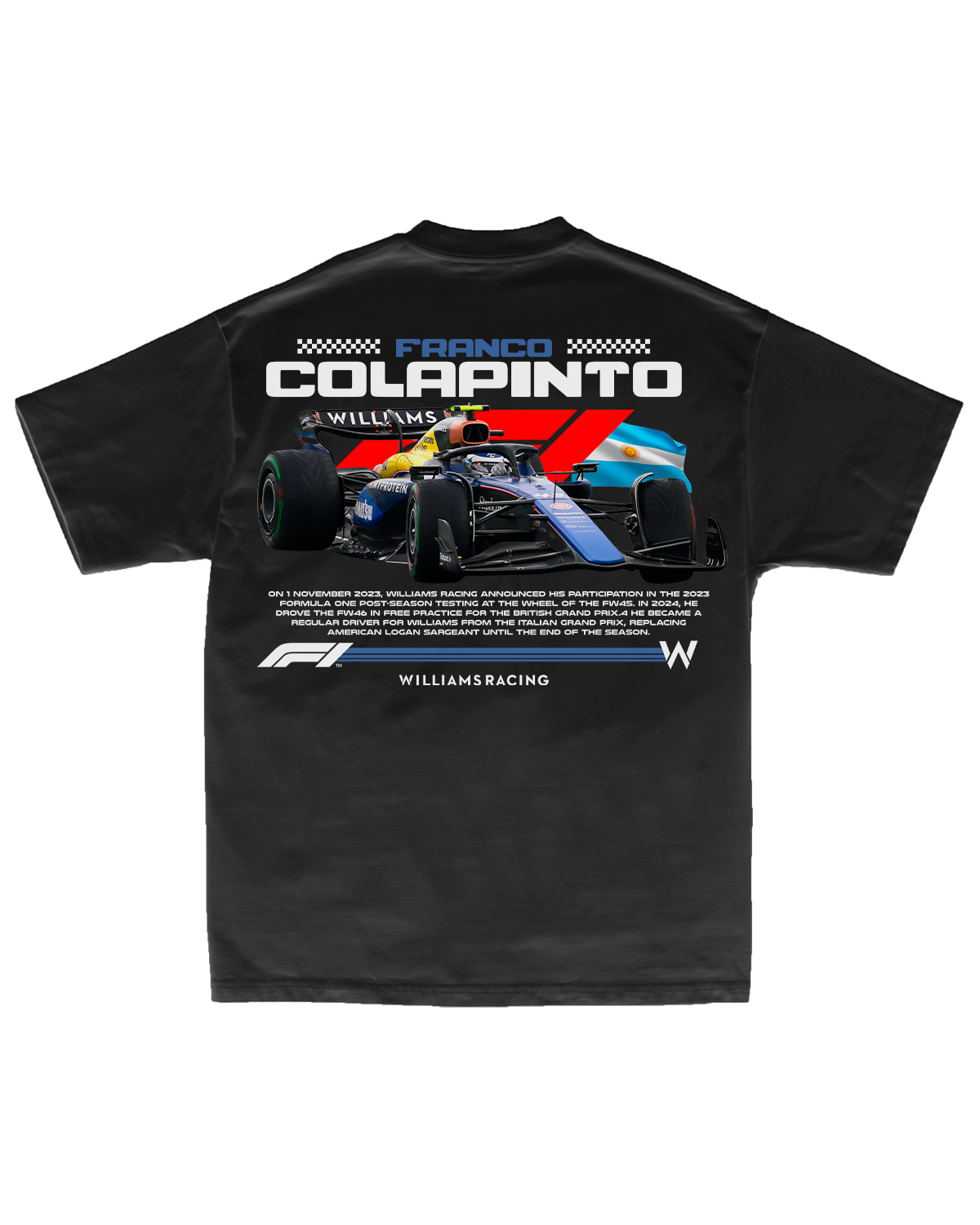 Tee Williams F1 Franco Colapinto