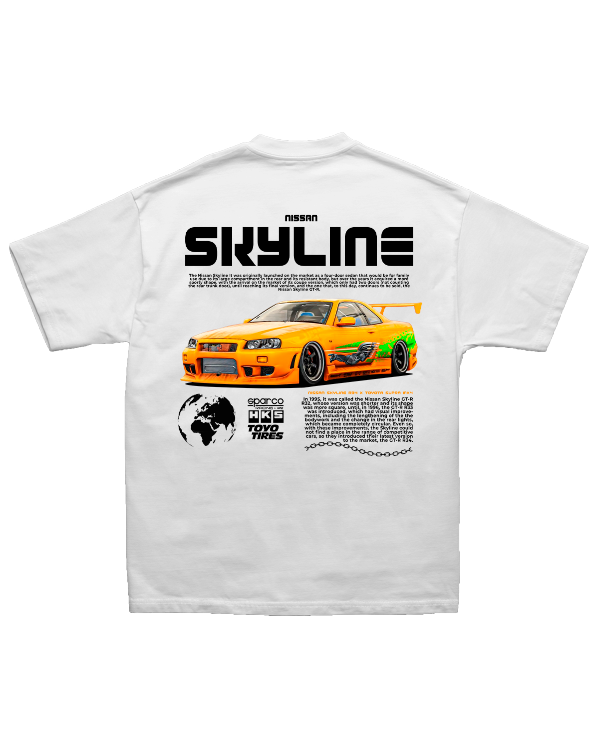 Tee Nissan Skyline R34 Paul Walker Tribute