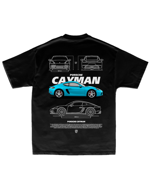 Tee Porsche Cayman Blueprint – Blue Edition